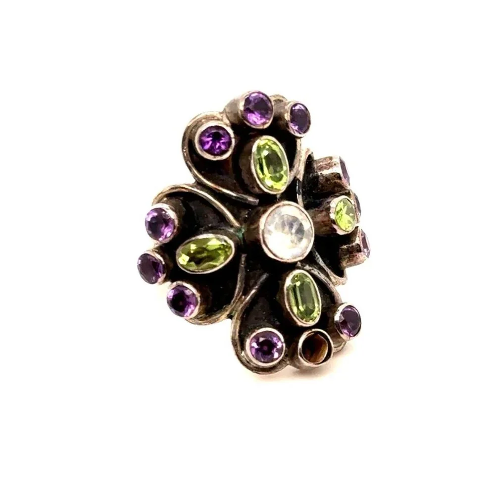 Nicky Butler 925‎ Multistones Ring (Missing 1 Stone)